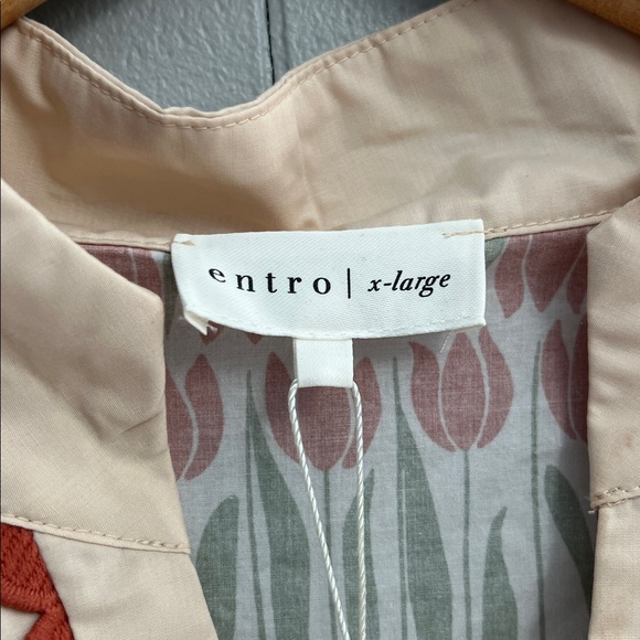 NWT Floral Entro Blouse XL V Neck New with Tags - Picture 7 of 15